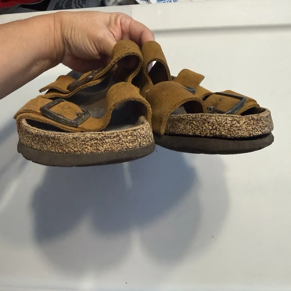 Birkenstock Arizona Suede Brown Sandals Vintage Sz 39 (8-8.5) Women's - Picture 5 of 10